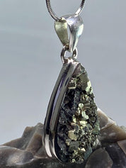 Pyrite Drusy/Druzy Silver Pendant