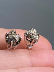Pyrite Drusy/Druzy Silver Stud Earrings