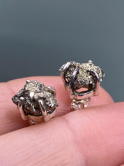Pyrite Drusy/Druzy Silver Stud Earrings