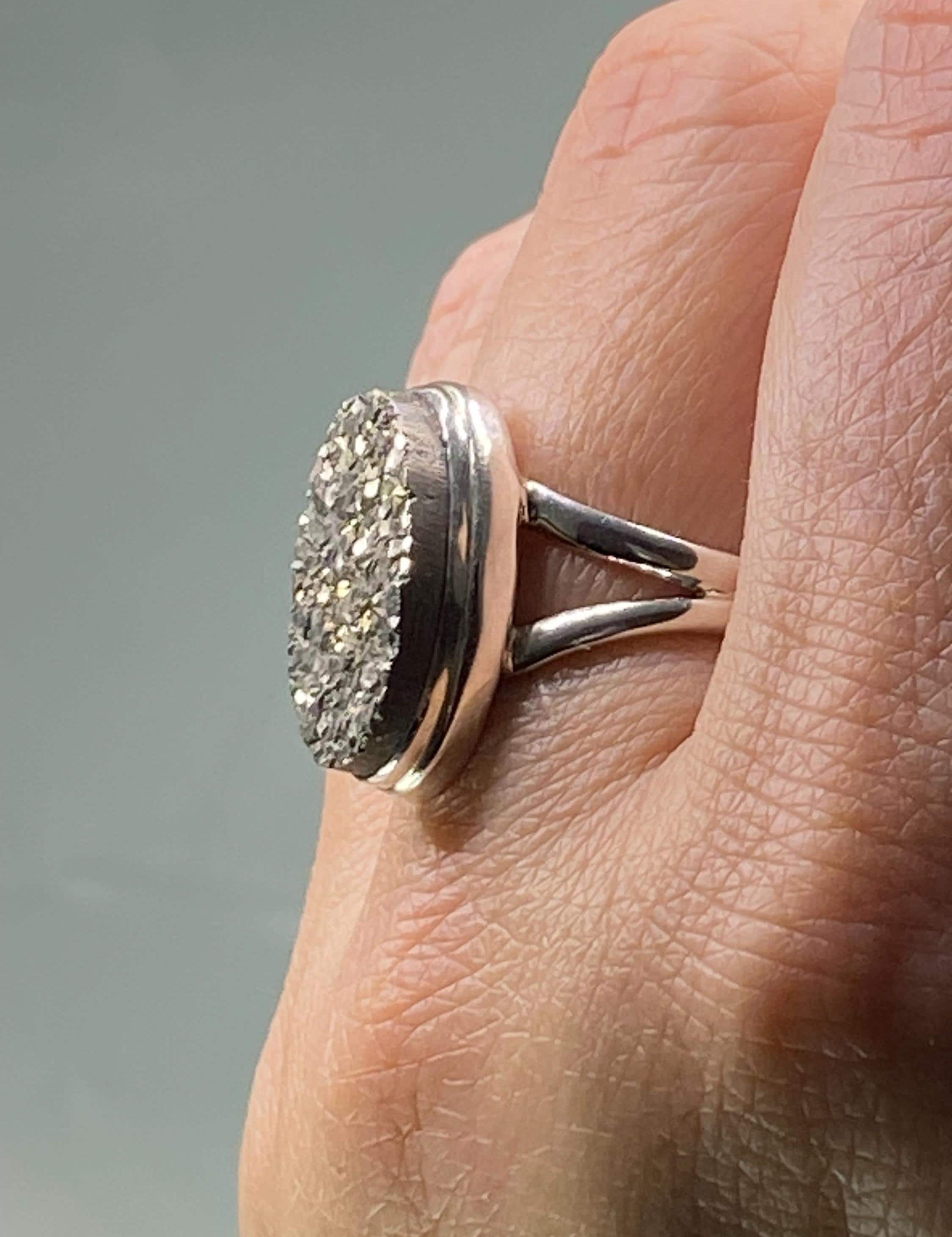 Drusy Silver Ring