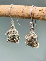 Pyrite Druzy and Silver Dangle Earrings