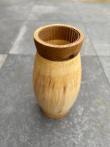 Solid Oak Wood Vase
