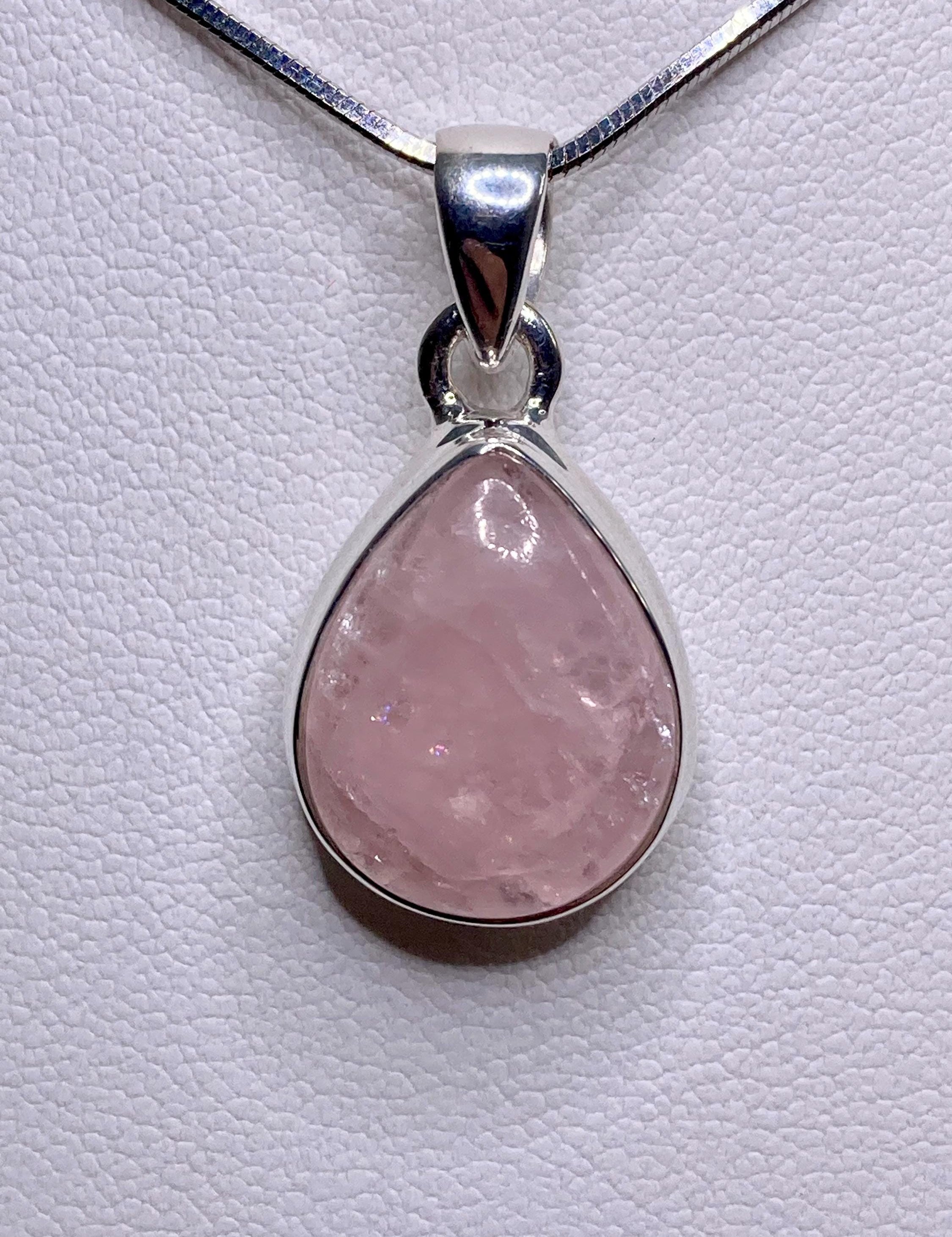 Natural Morganite and Sterling Silver Pendant