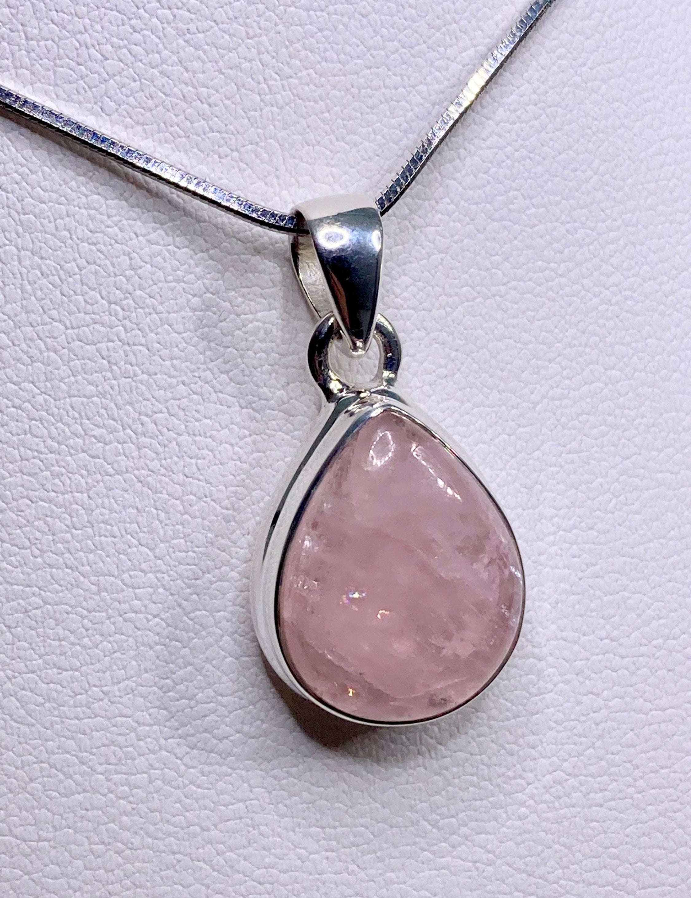 Natural Morganite and Sterling Silver Pendant