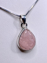 Natural Morganite and Sterling Silver Pendant