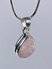 Natural Morganite and Sterling Silver Pendant