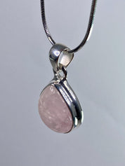 Natural Morganite and Sterling Silver Pendant