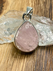 Natural Morganite and Sterling Silver Pendant