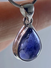 Natural Iolite or Lolite Silver Pendant