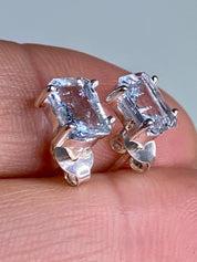 High Quality Natural Aquamarine and Silver Earrings