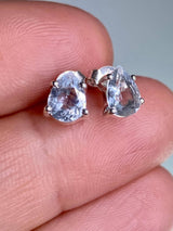Aquamarine Silver Teardrop Earrings