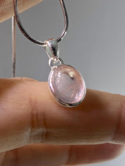 Natural Morganite and Sterling Silver Pendant