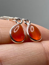 Natural Carnelian and Silver Earrings
