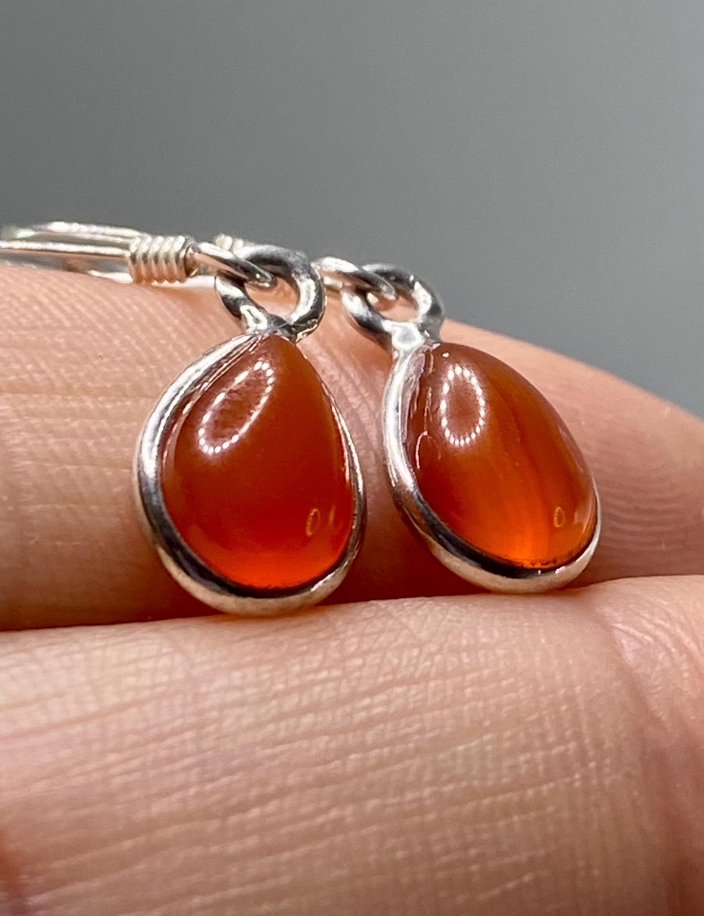 Carnelian and Silver Earrings