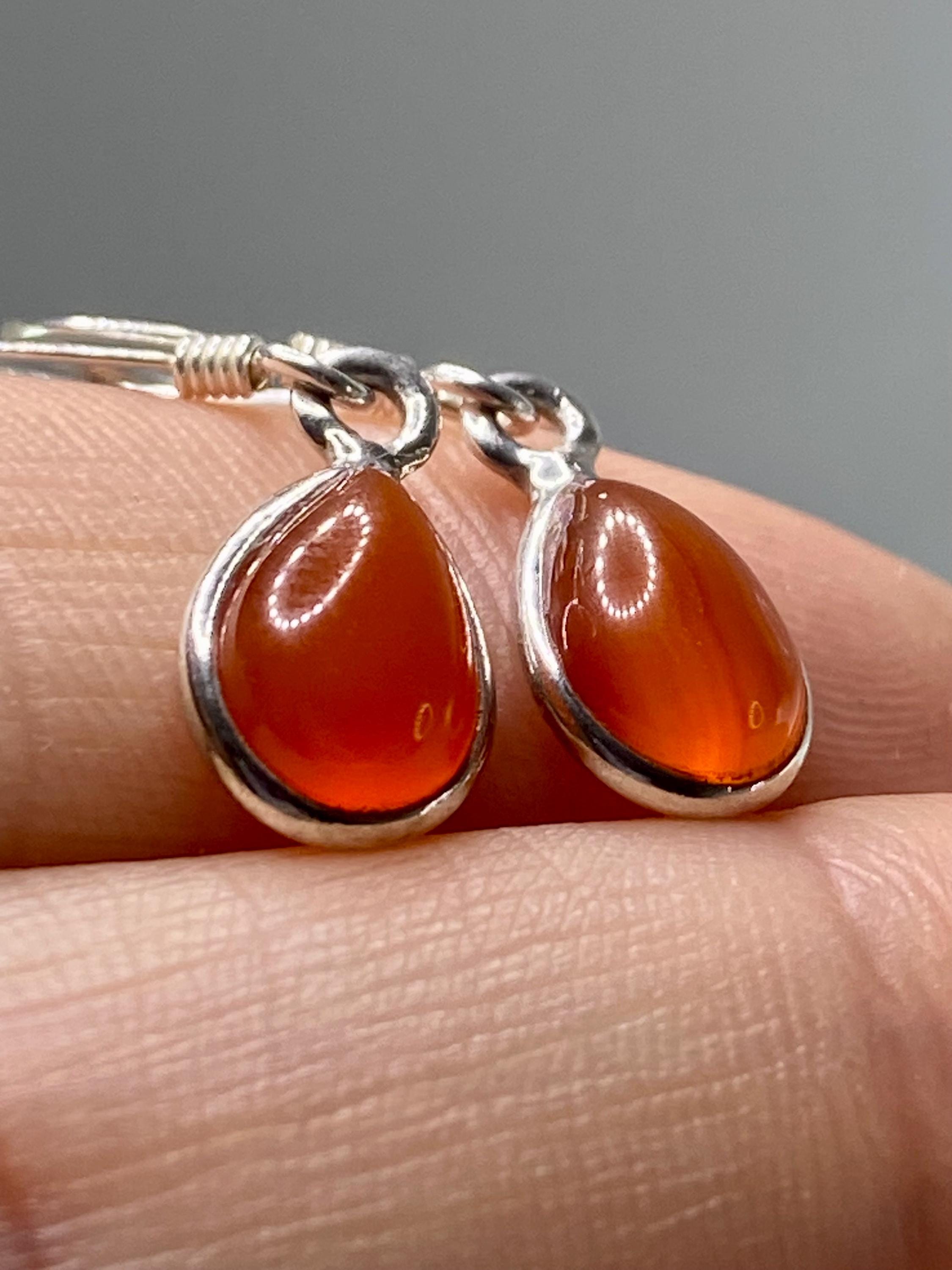 Carnelian and Silver Earrings