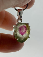 The Perfect Watermelon Tourmaline and Silver pendant