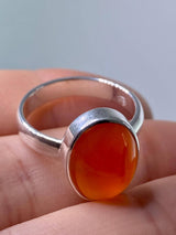 Natural Carnelian and Silver Ring