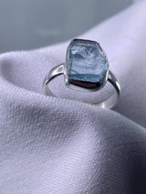 Aquamarine Silver Rectangular Ring