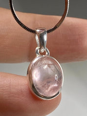 Natural Morganite and Sterling Silver Pendant