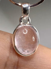 Natural Morganite and Sterling Silver Pendant
