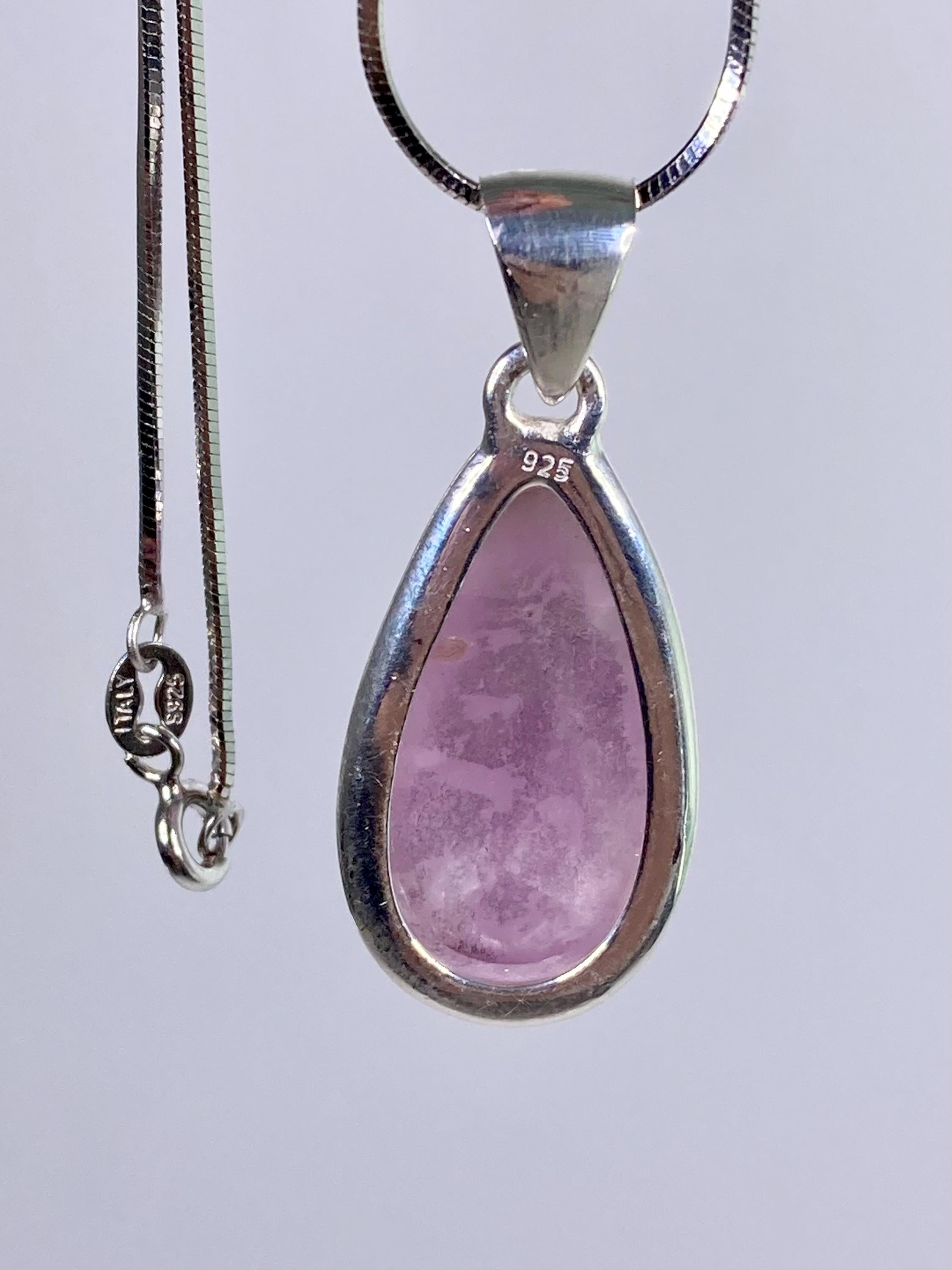 Kunzite Silver Pendant