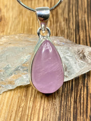 Natural Kunzite Silver Pendant