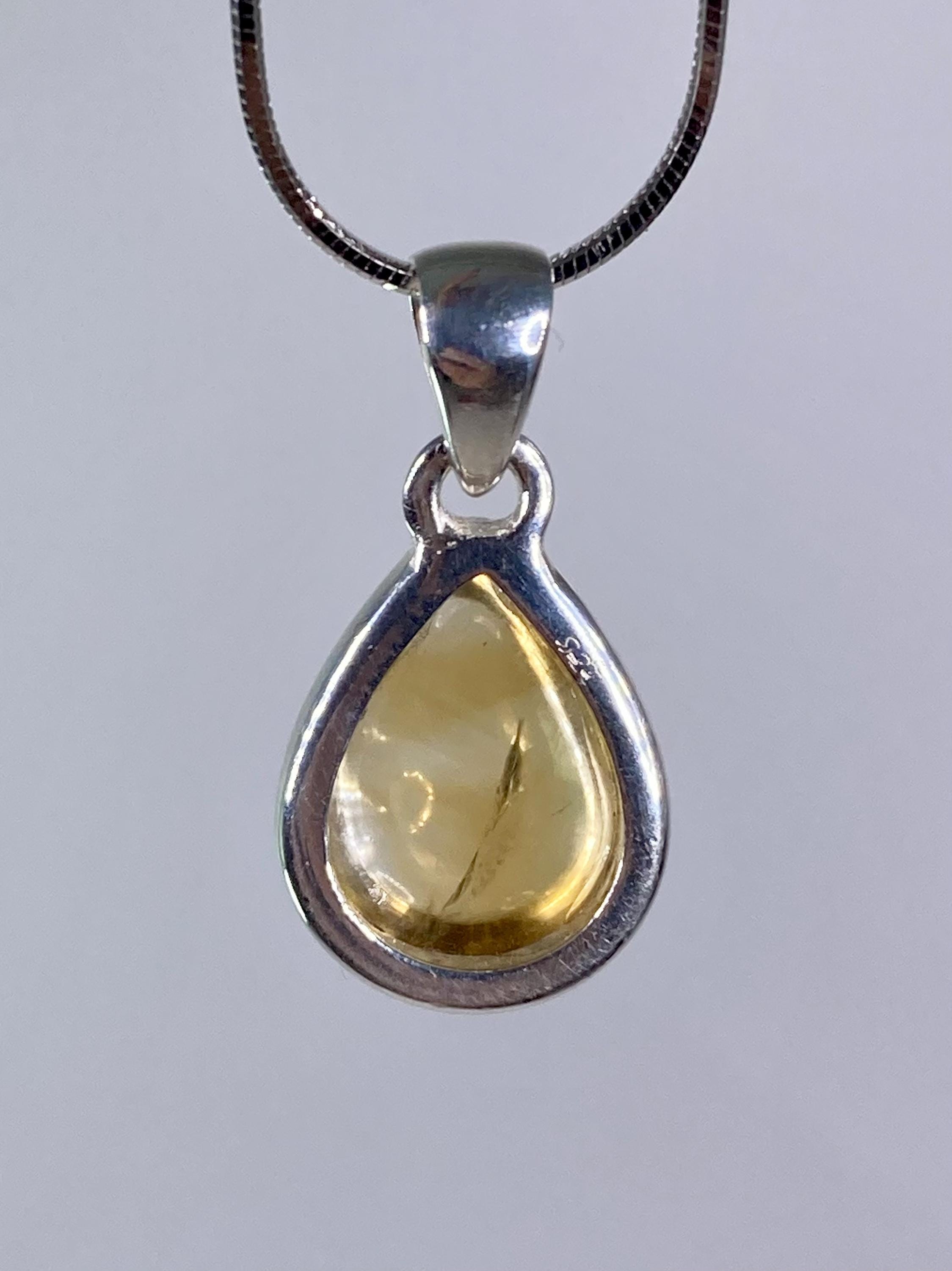 Citrine and Sterling Silver Pendant.