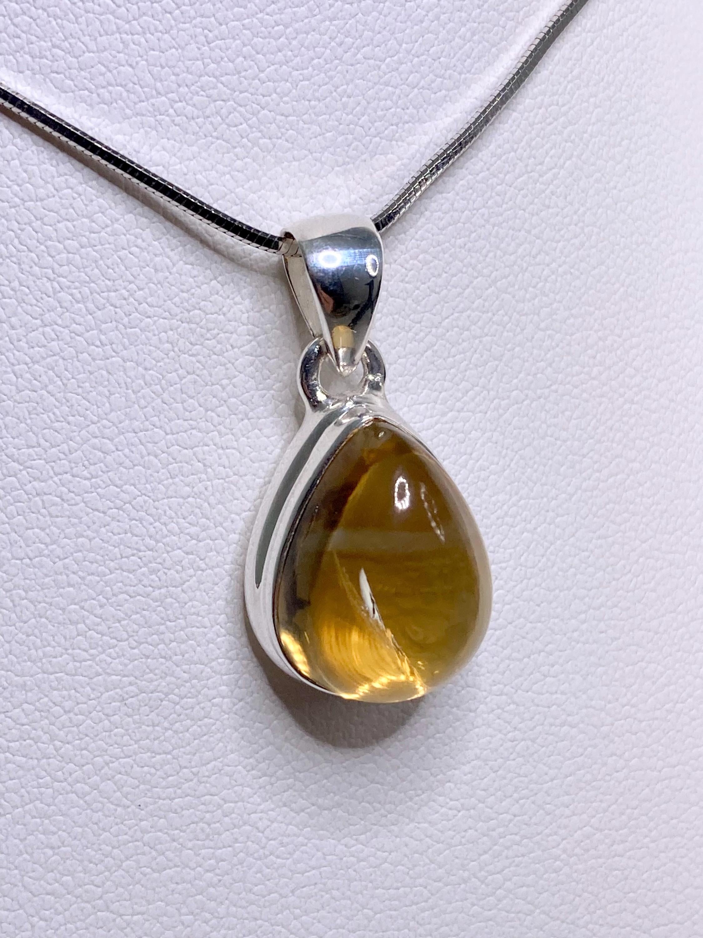 Citrine and Sterling Silver Pendant.