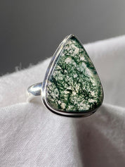 Moss Agate and Silver Ring