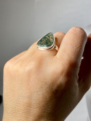 Moss Agate and Silver Ring