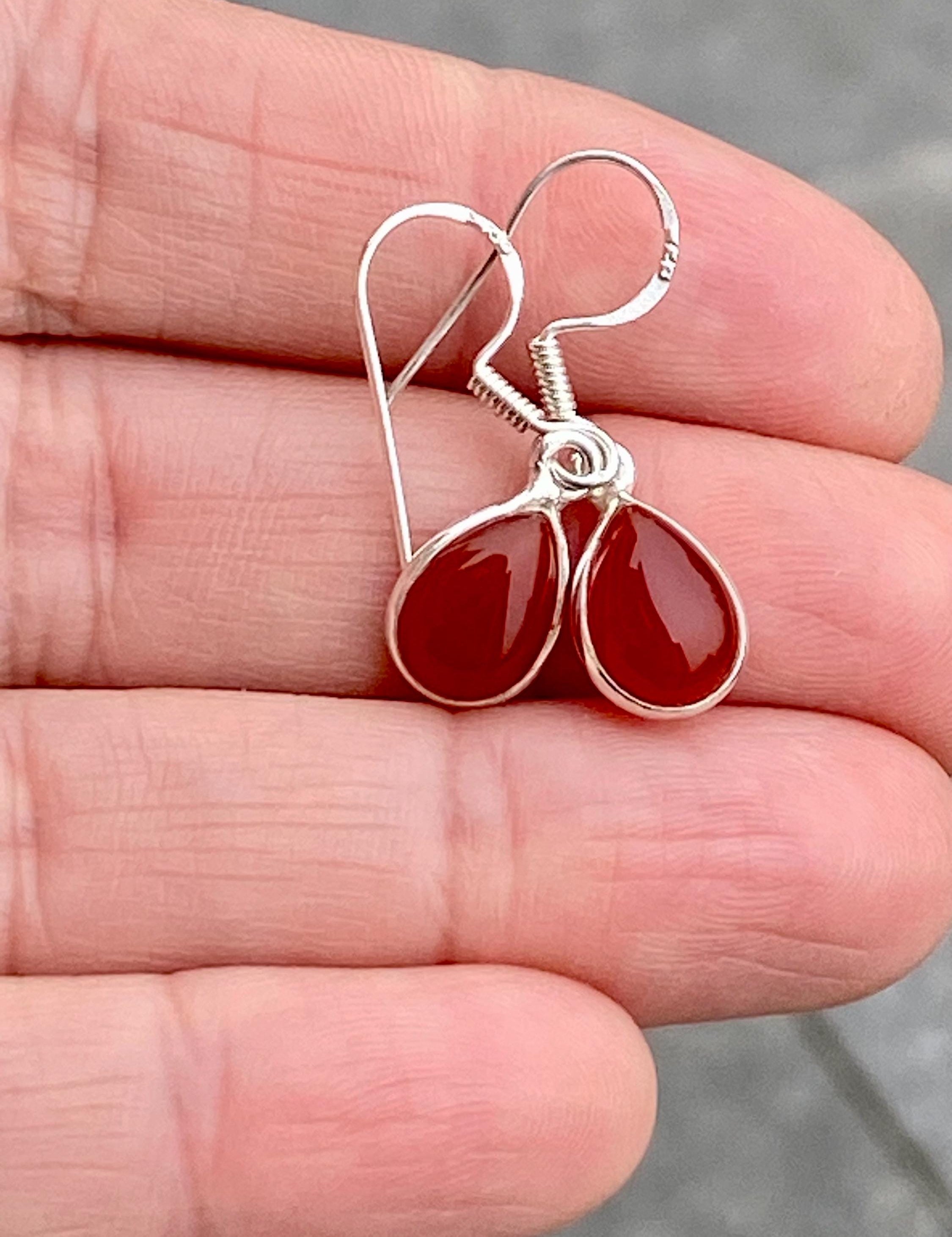 Carnelian and Silver Earrings
