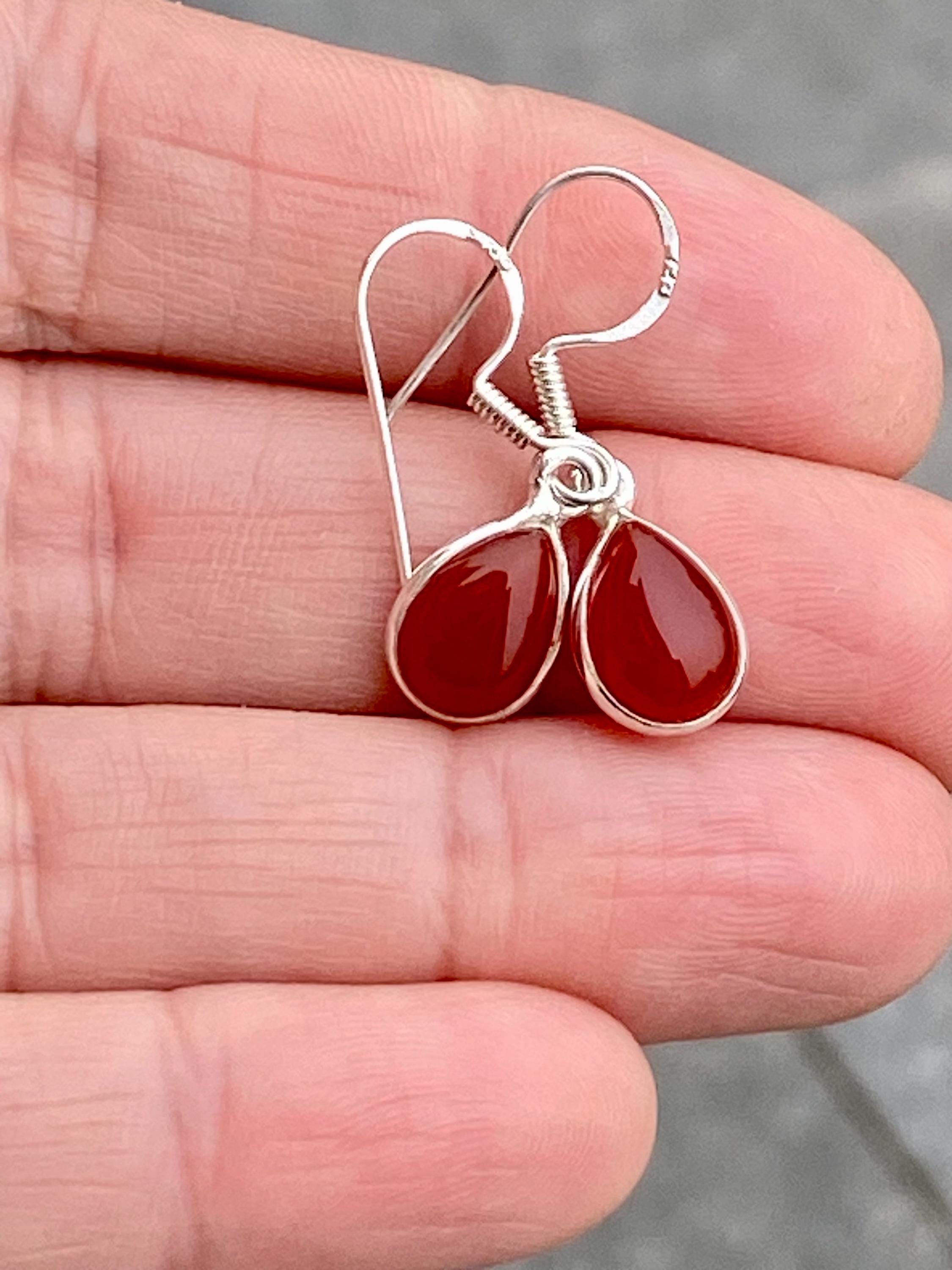 Carnelian and Silver Earrings