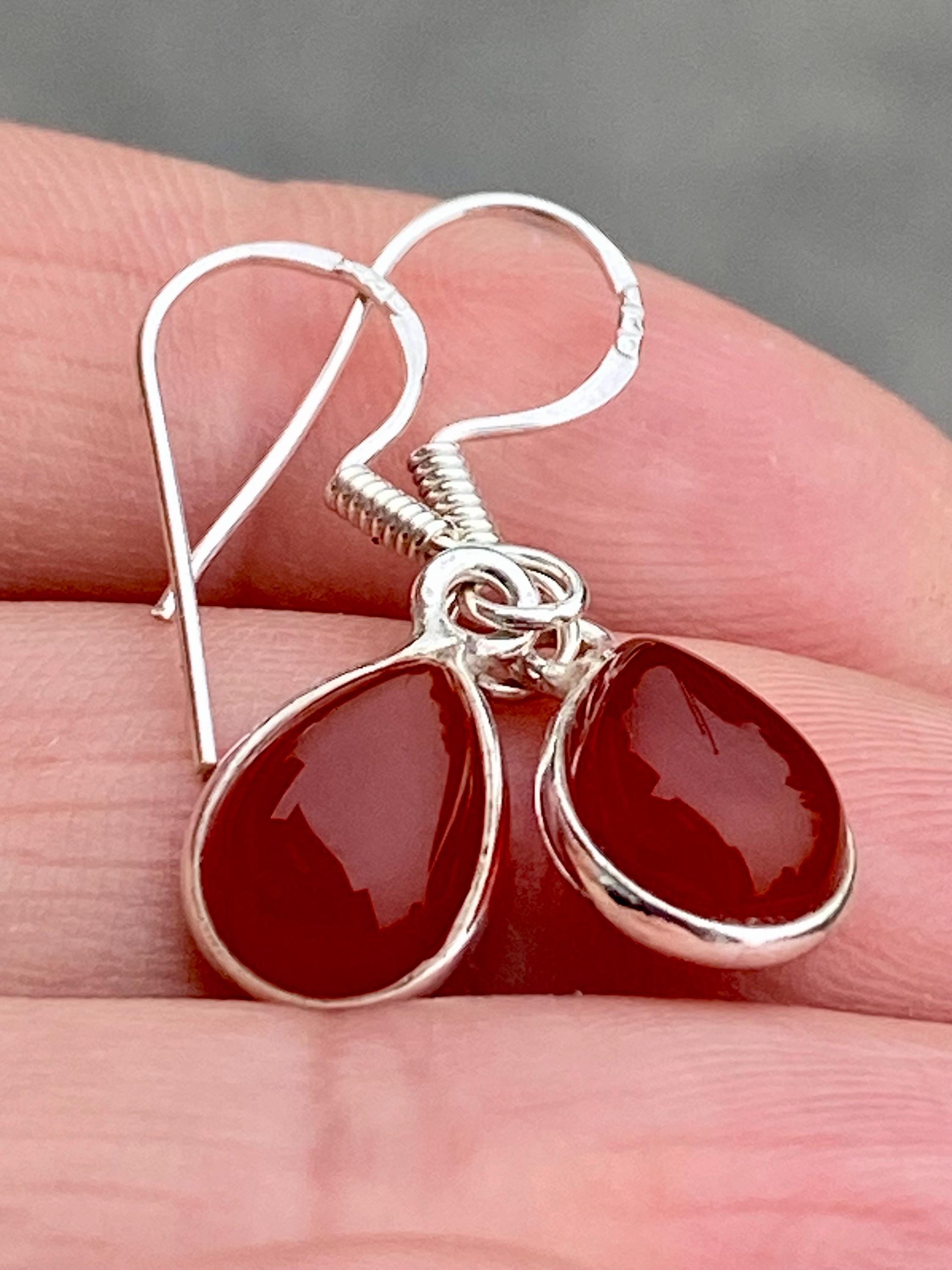 Carnelian and Silver Earrings