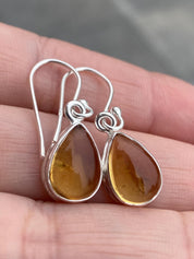 Citrine and Sterling Silver Dangle Earrings