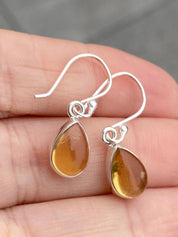 Citrine and Sterling Silver Dangle Earrings