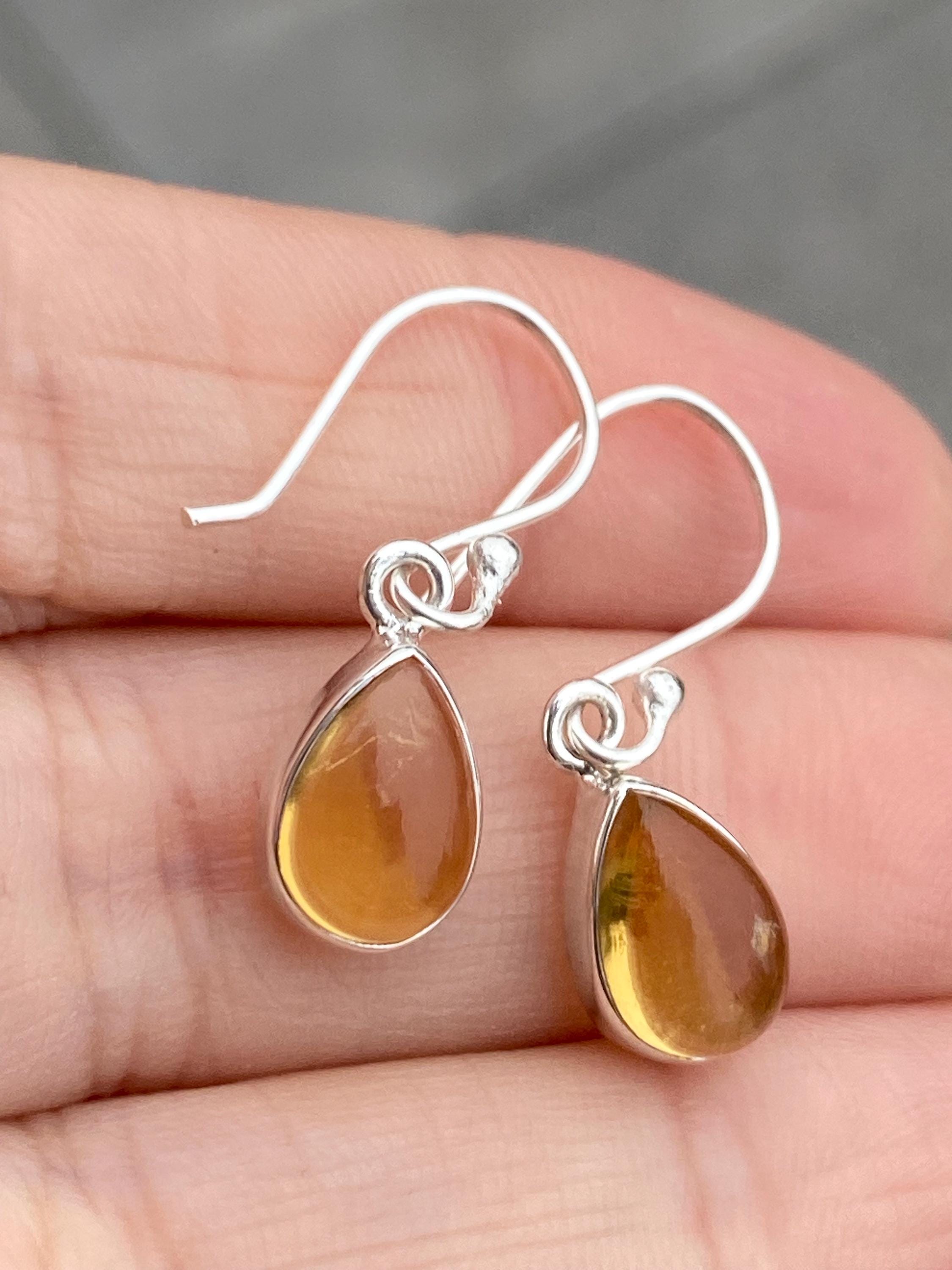 Citrine and Sterling Silver Dangle Earrings