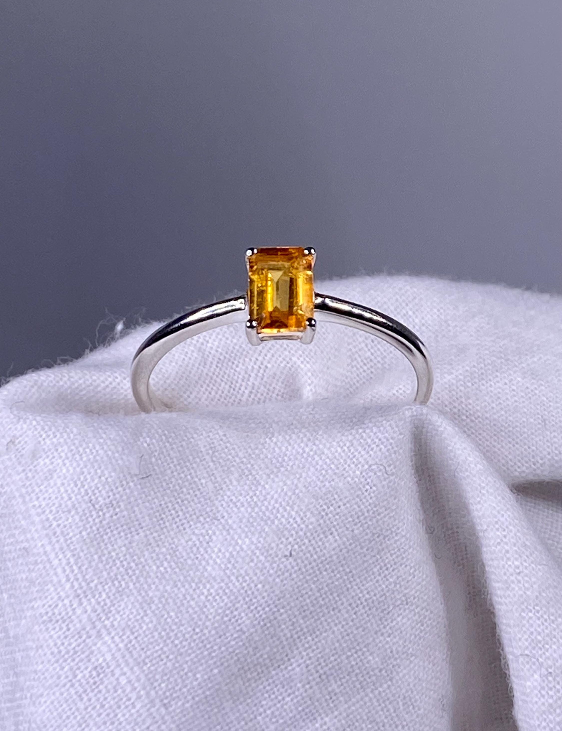 Mandarin Spessartite Garnet and Silver Ring