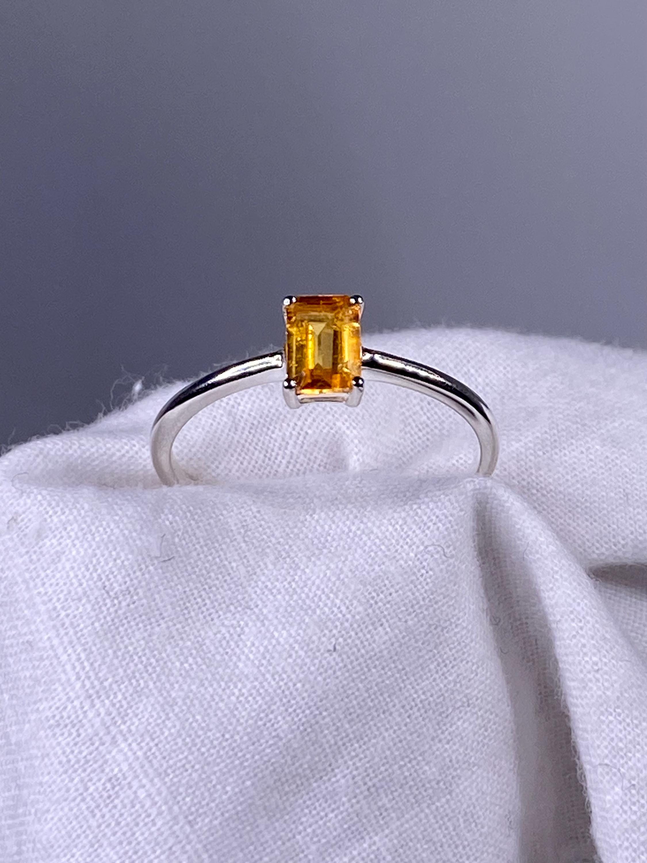 Mandarin Spessartite Garnet and Silver Ring