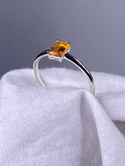 Mandarin Spessartite Garnet and Silver Ring