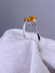 Mandarin Spessartite Garnet and Silver Ring