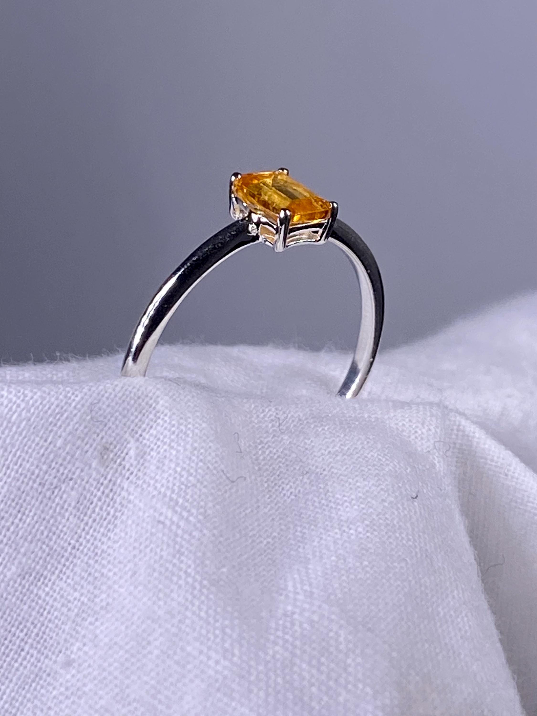 Mandarin Spessartite Garnet and Silver Ring