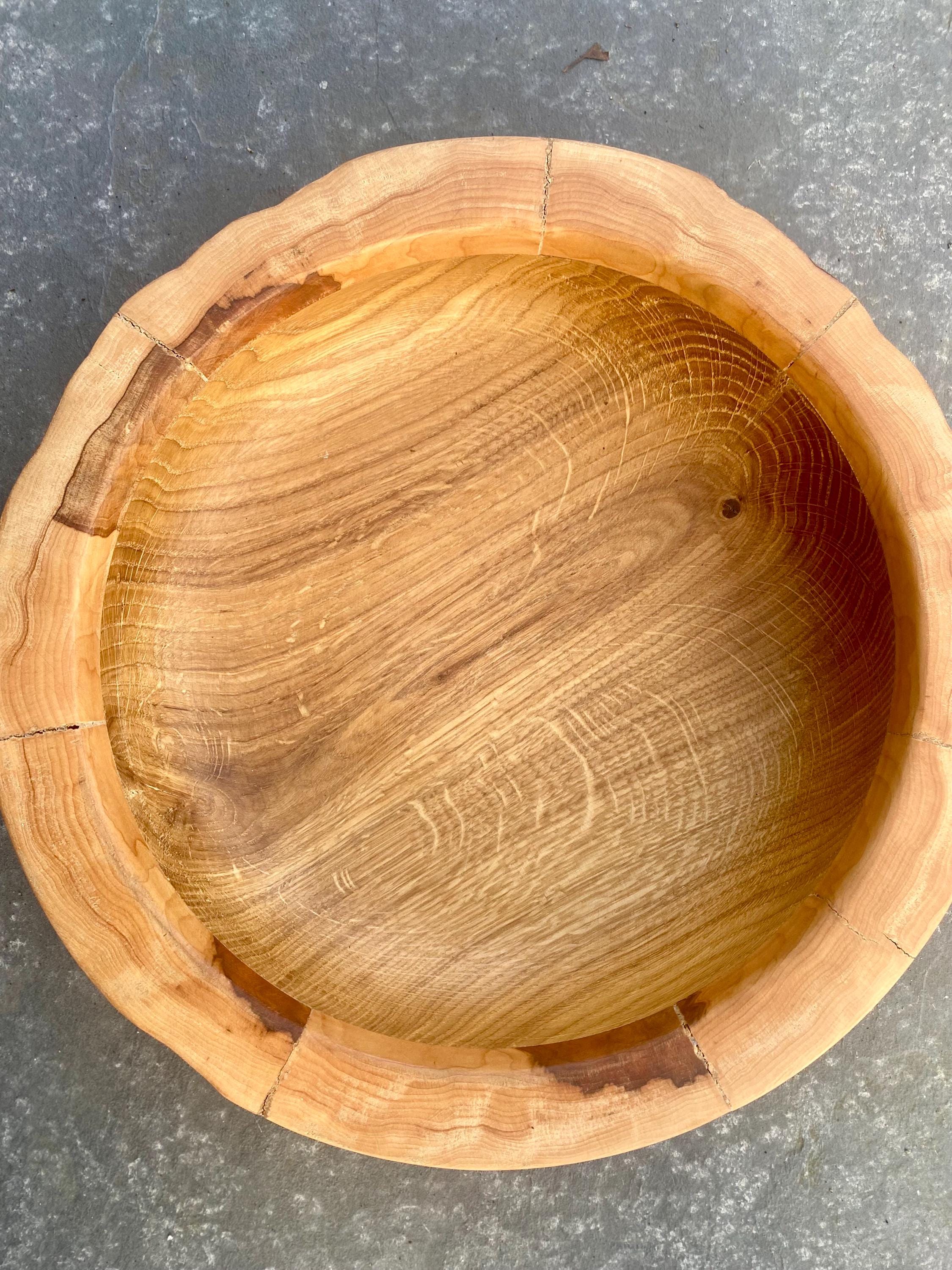 Scottish Oak & Teak Wood Bowl Vase