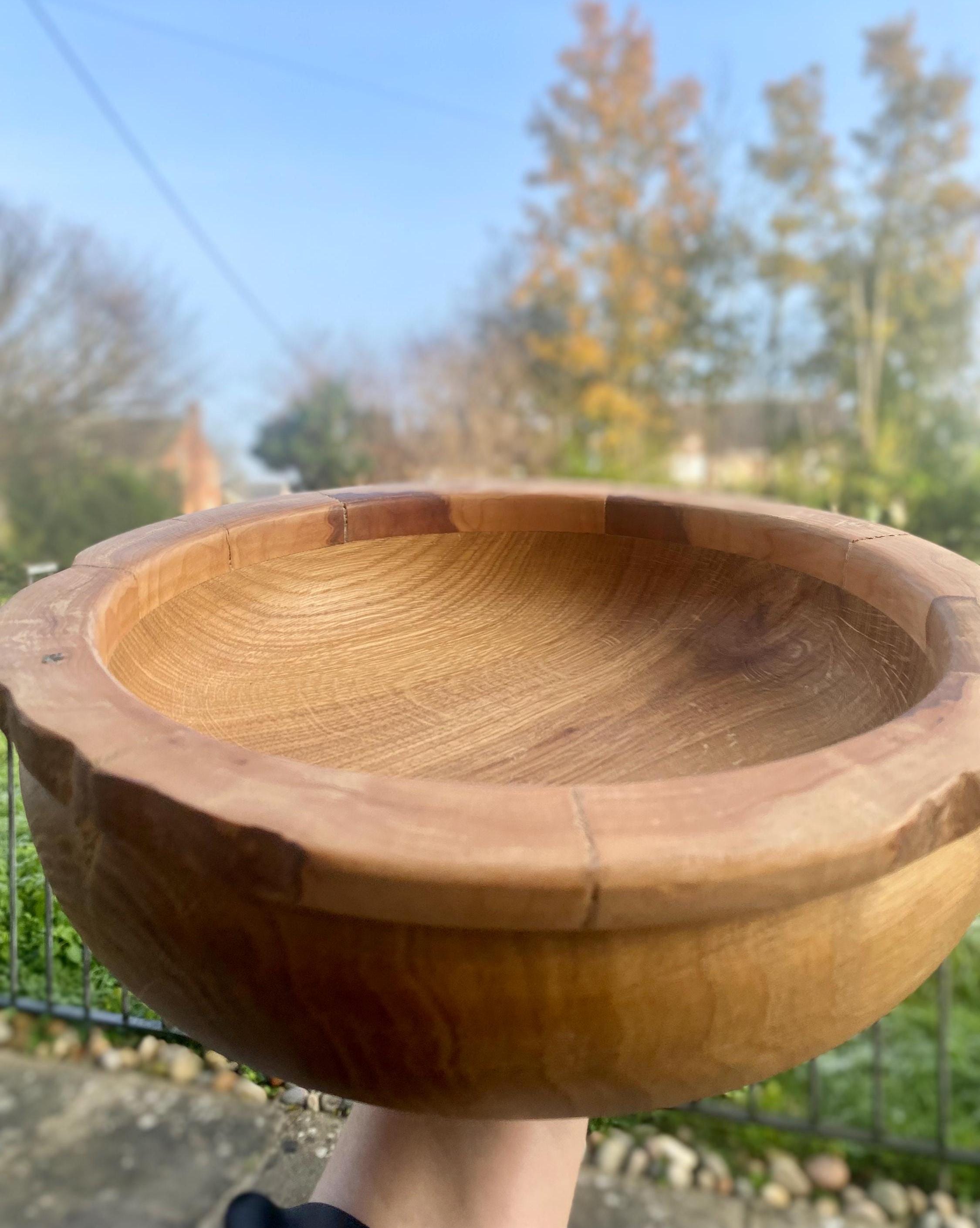 Scottish Oak & Teak Wood Bowl Vase