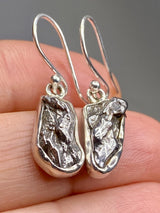 Meteorite Campo Del Cielo and Silver Dangle Earrings