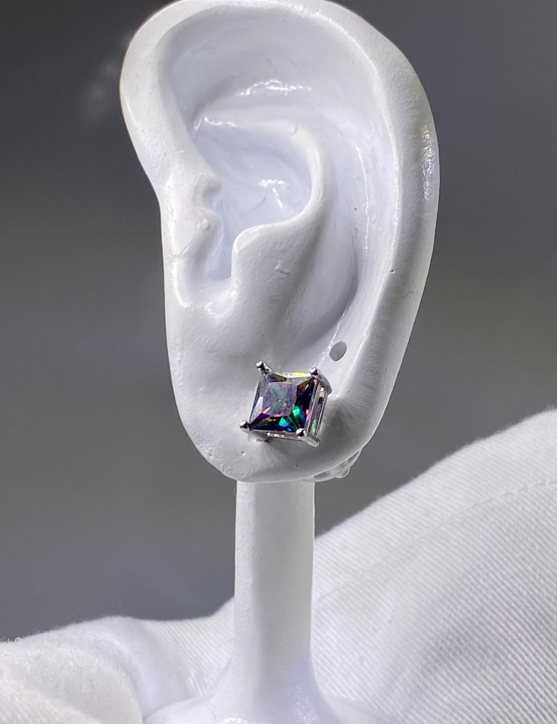Mystic Topaz and Silver Studs