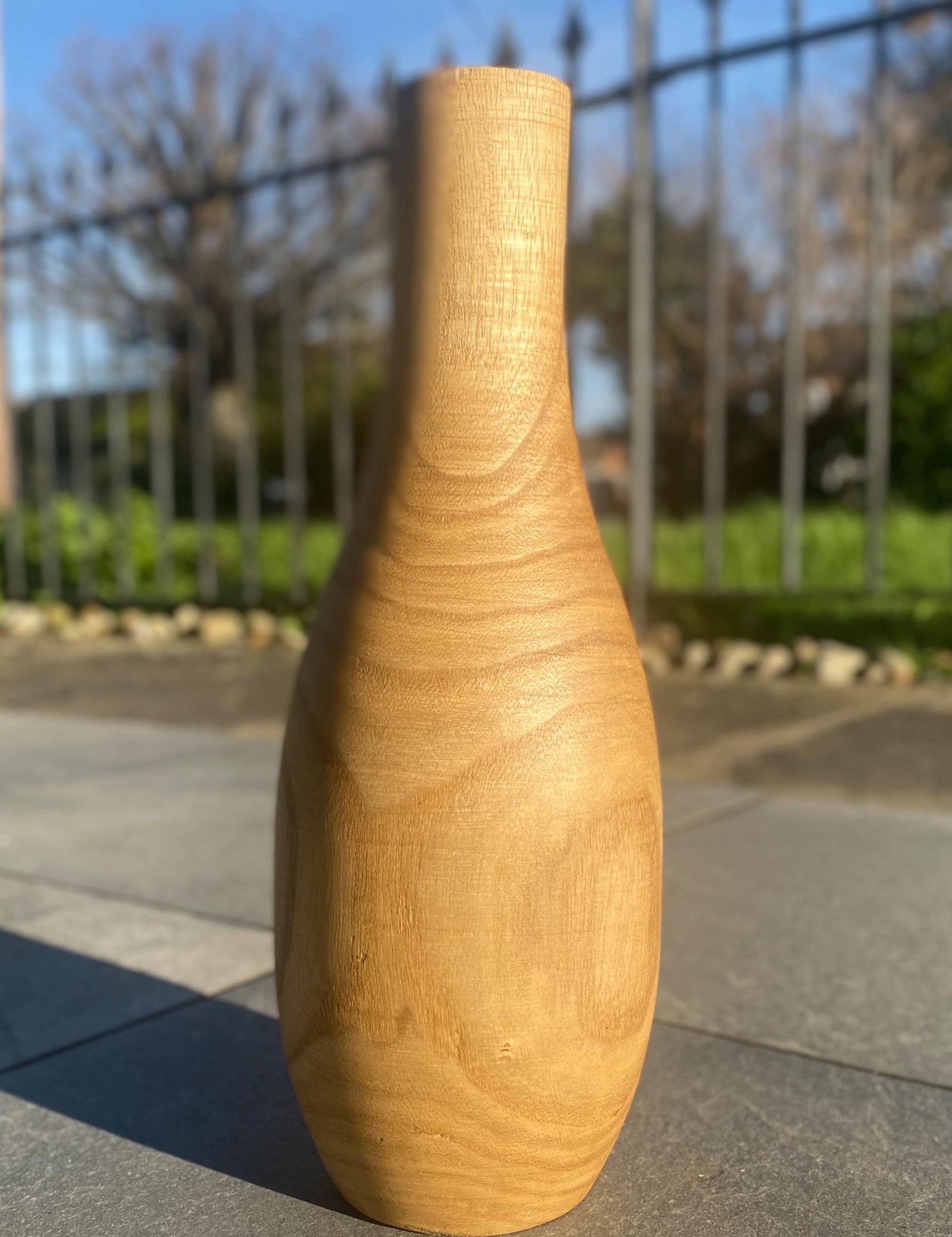 Solid Burmese Teak Wood Vase