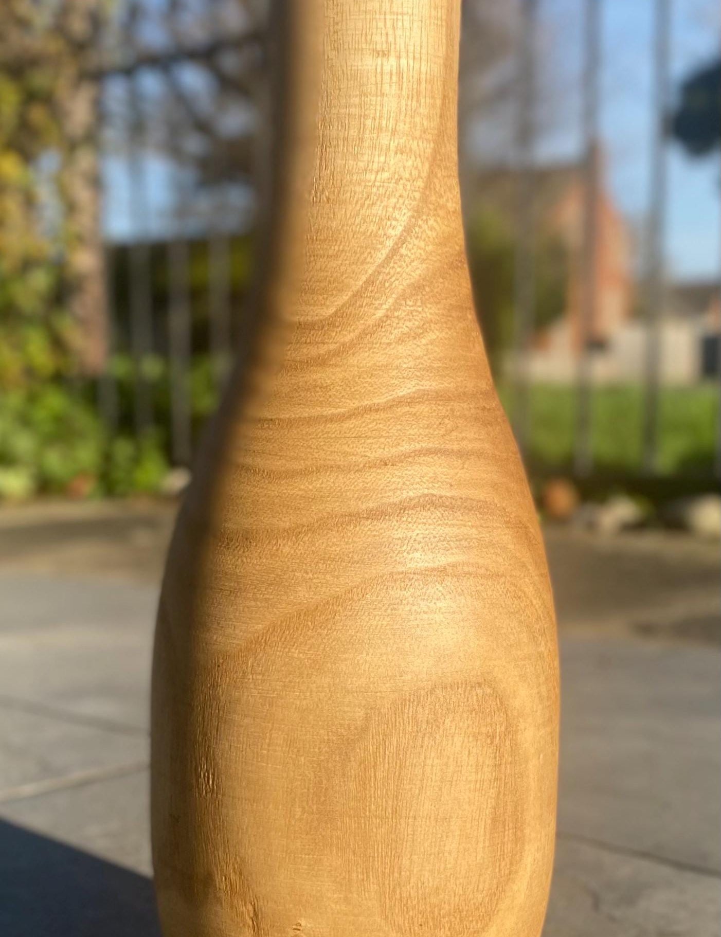 Solid Burmese Teak Wood Vase