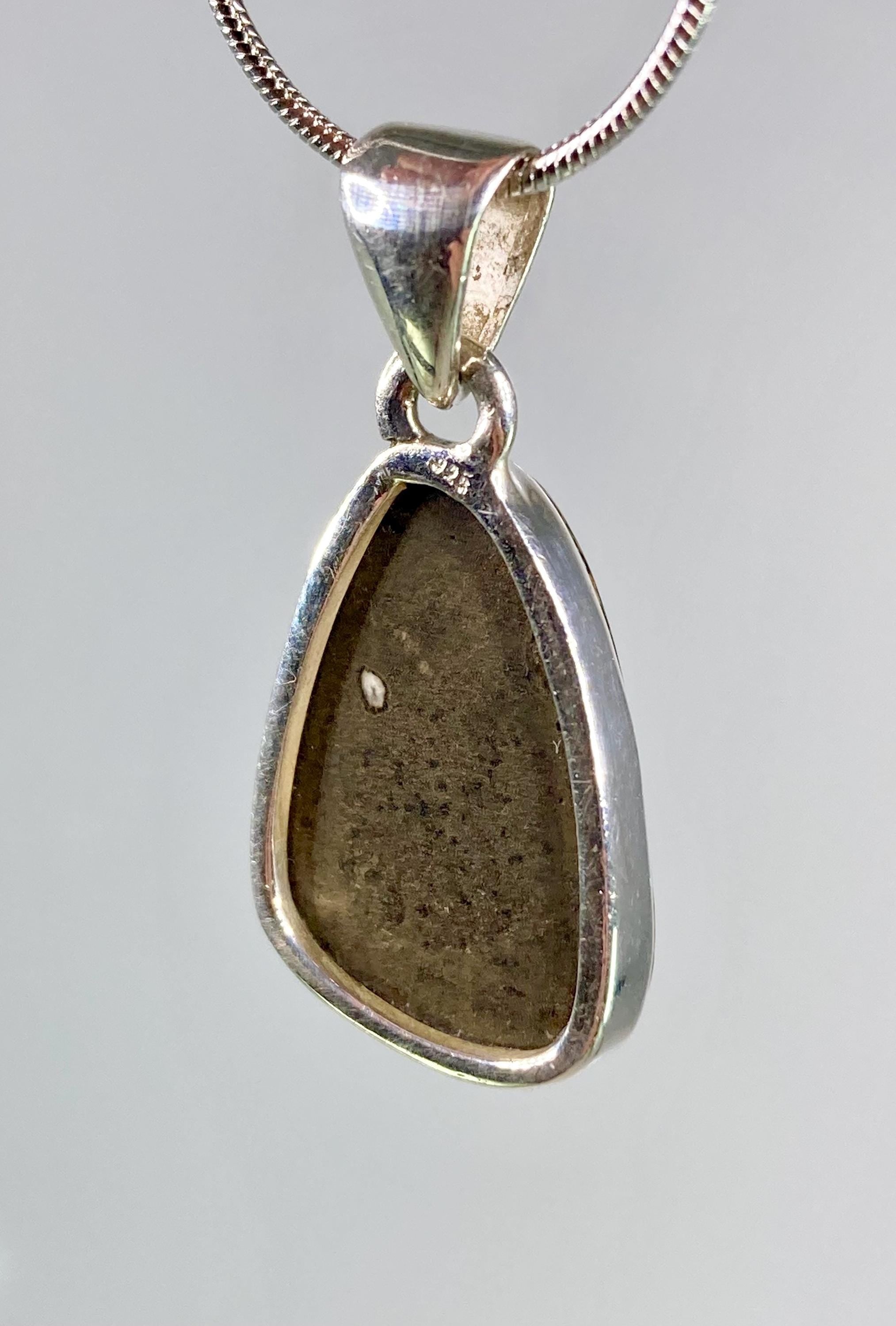 High Quality Ammolite and Silver Pendant