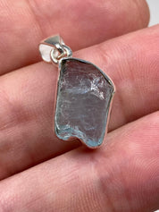 High Quality Aquamarine and Silver Pendant