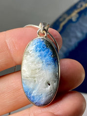 Blue Ice Glacierite Silver Pendant
